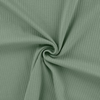 Preview: Baumwolljersey Rippjersey uni dusty mint